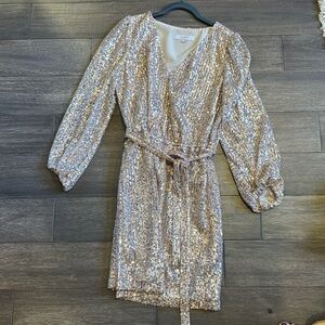 Champagne Sequin dress - size small